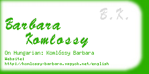 barbara komlossy business card