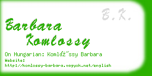 barbara komlossy business card